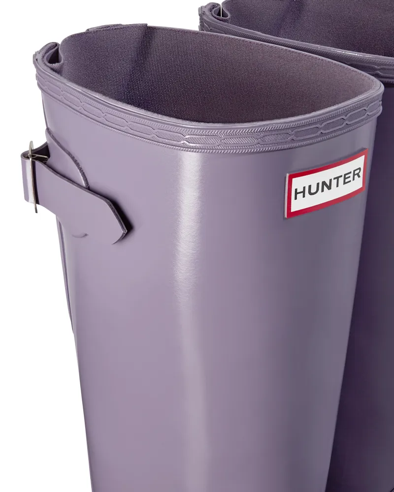Hunter Ladies Original Tall Back Adjustable Wellingtons in Purple Gloss-3